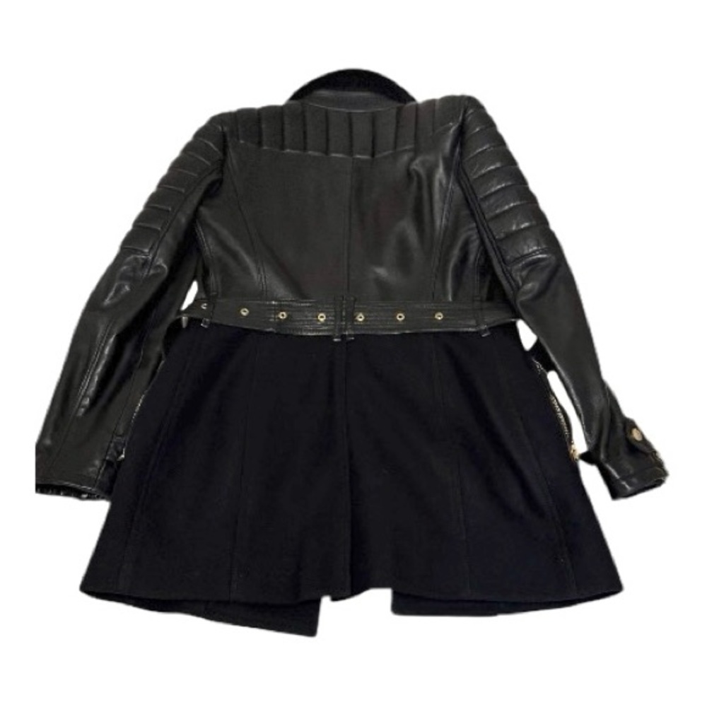 Burberry Brit Black Leather Moto Coat – Size 2/XS - Picture 5 of 13